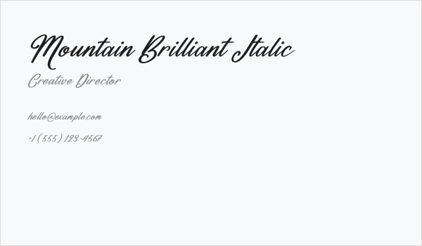 Mountain Brilliant Italic Business Card
