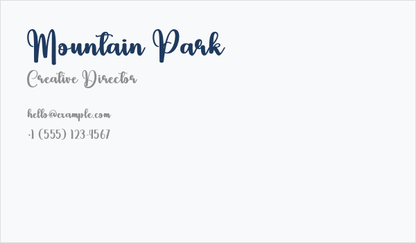 Mountain Park Business Card
