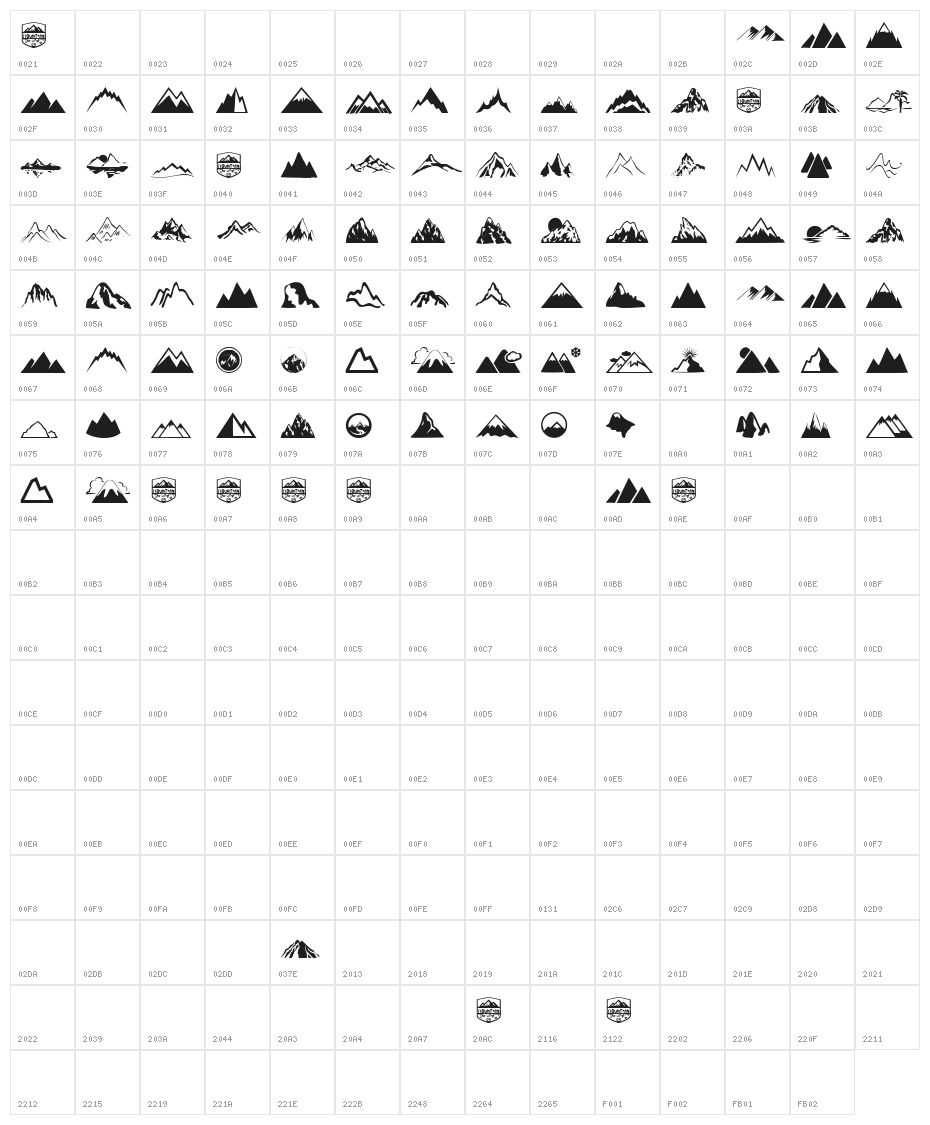 Mountain Character Map