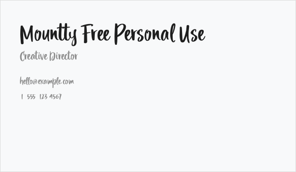 Mountty Free Personal Use Business Card