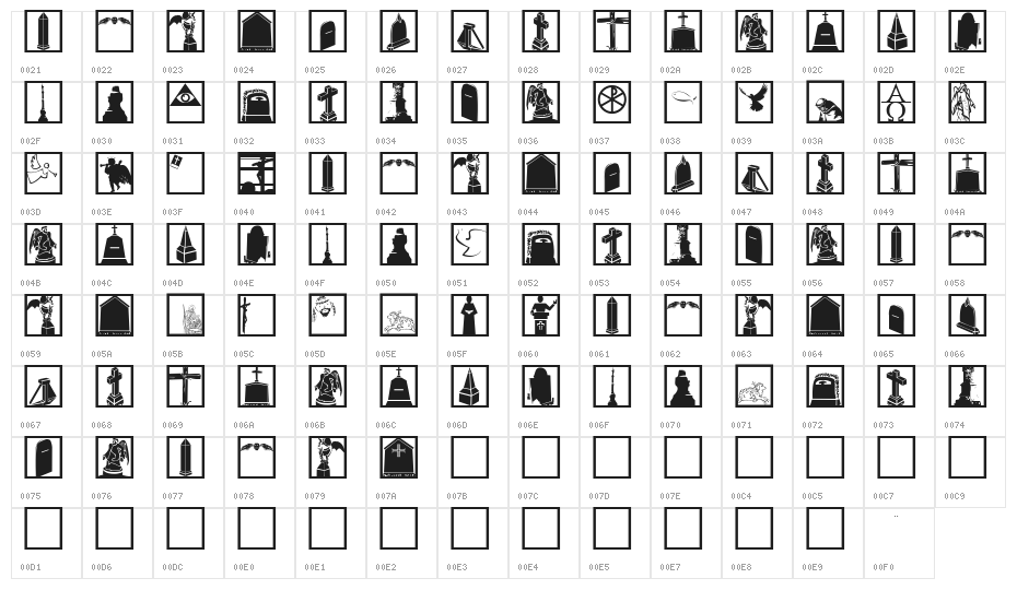 MourningTrauer Character Map