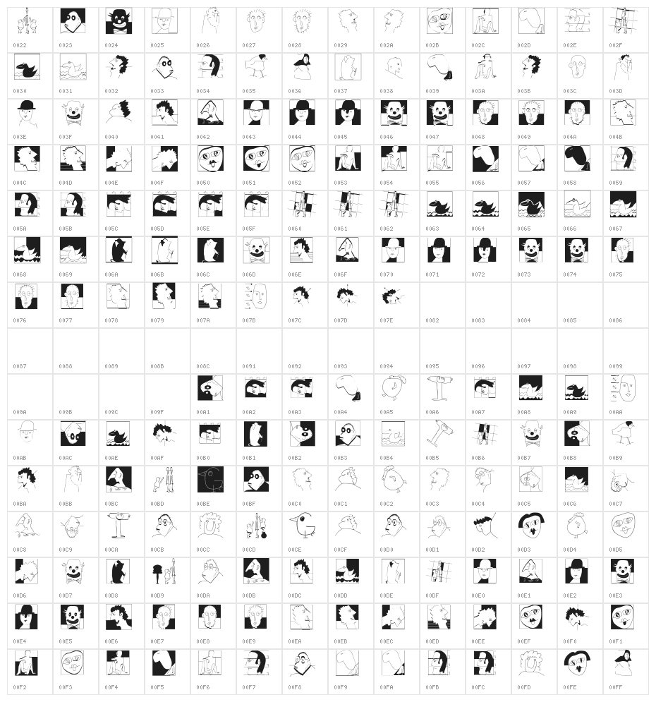 MouseAsBrush Character Map