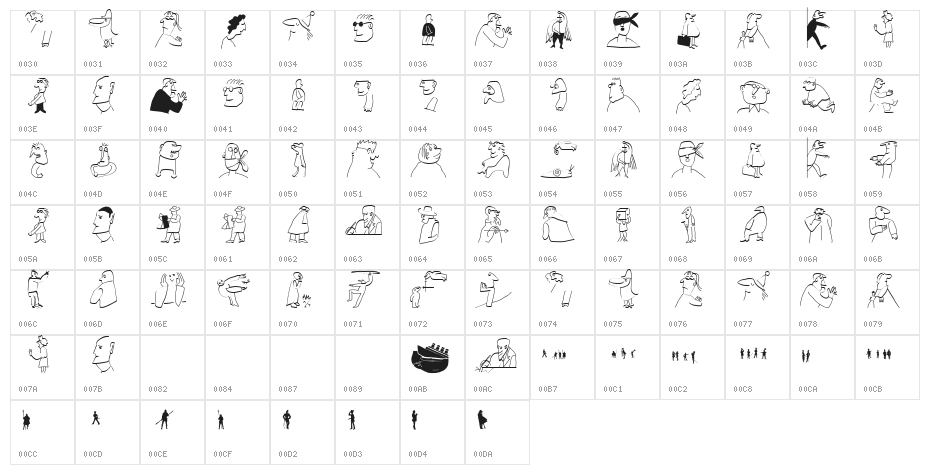 MouseToonsTwo Character Map