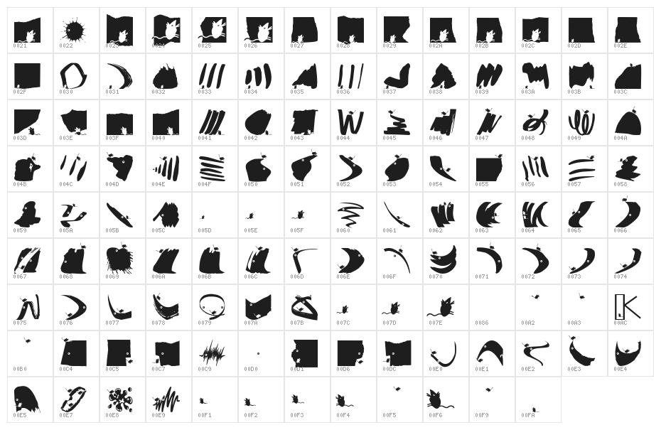 MouseTraps Character Map