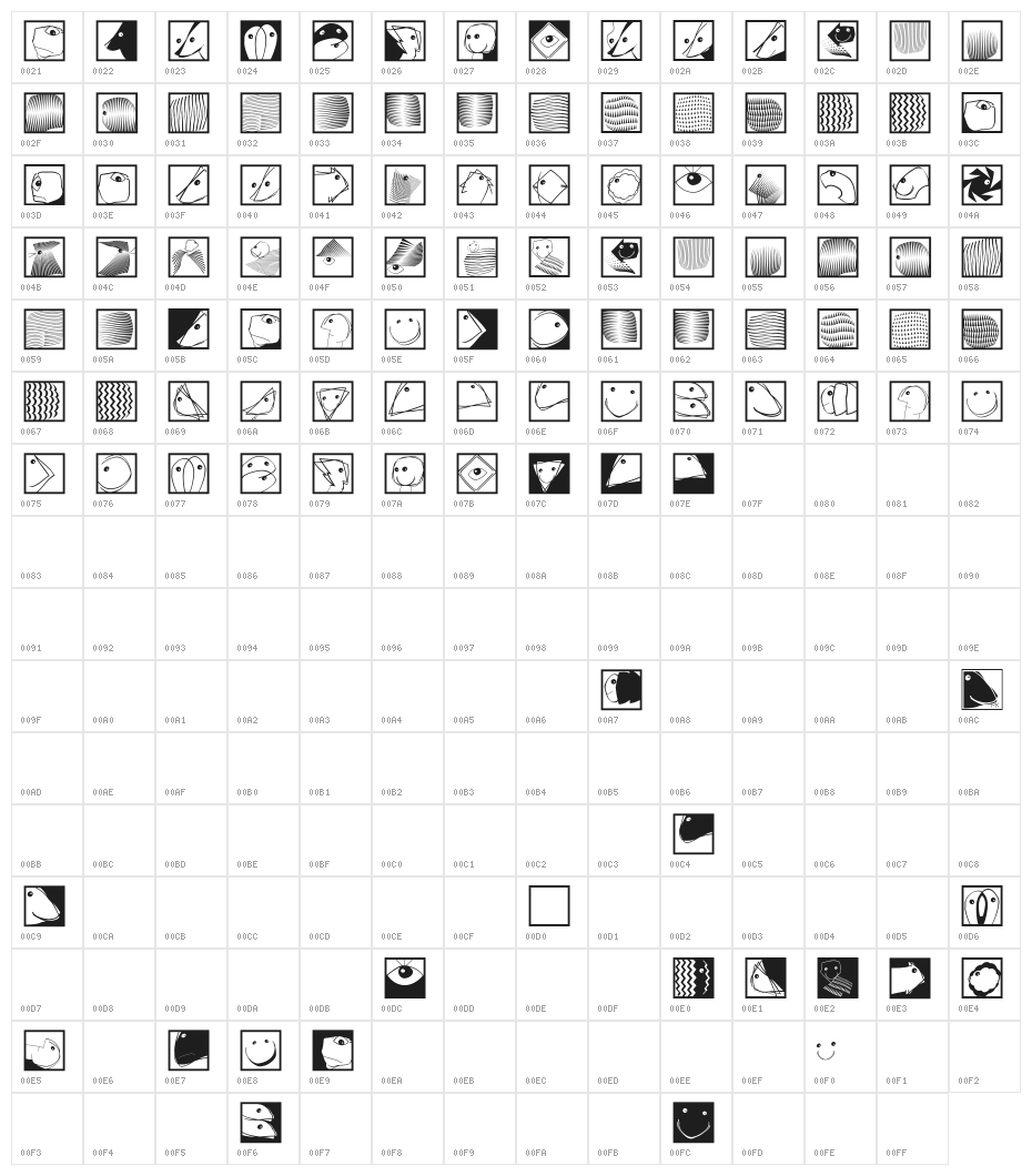 MouseVectorarts Character Map