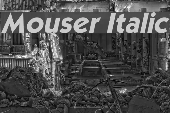 Mouser Italic Font examples