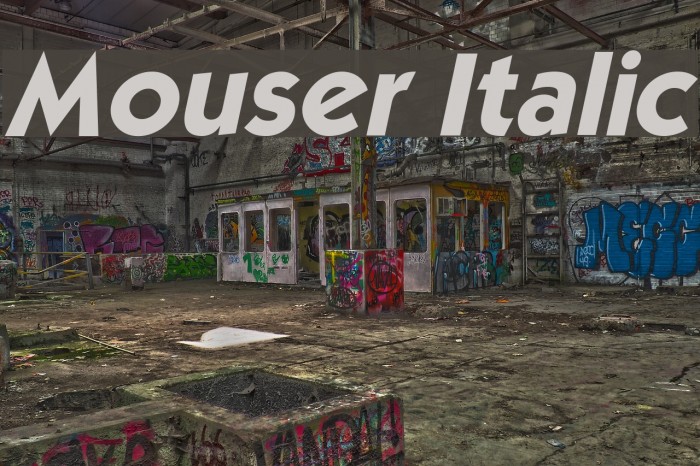 Mouser Italic Font examples
