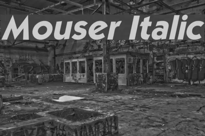 Mouser Italic Font examples