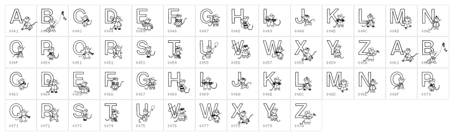 Mousie Character Map