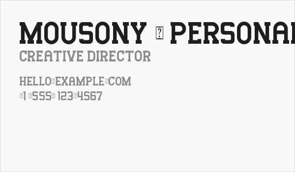 Mousony - Personal Use Business Card
