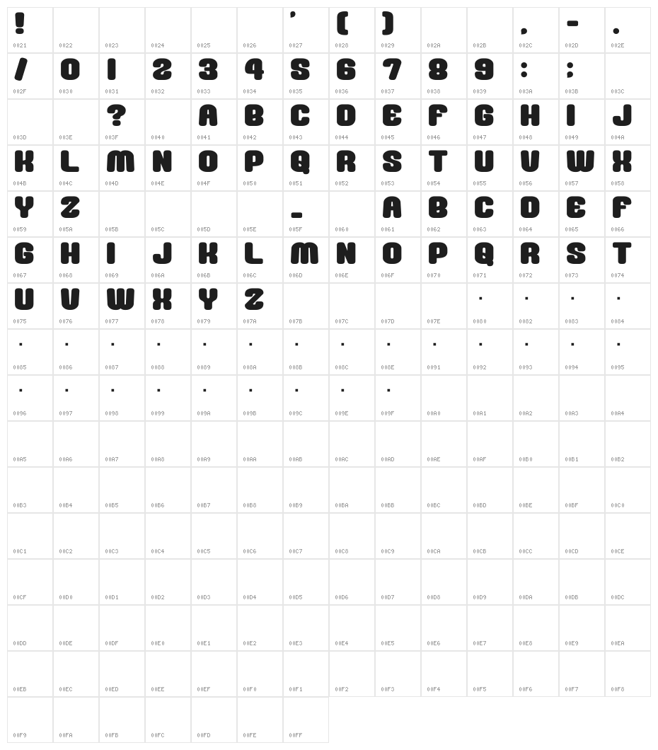 Mousou Record__G Character Map