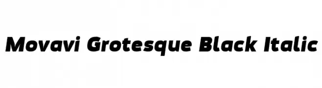 Movavi Grotesque Black Italic  フリーフォントのダウンロード