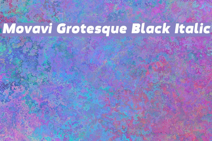 Movavi Grotesque Black Italic Font examples