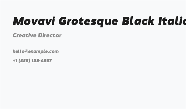 Movavi Grotesque Black Italic Business Card