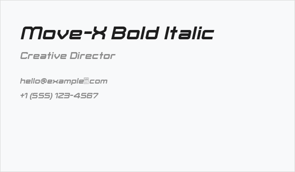 Move-X Bold Italic Business Card