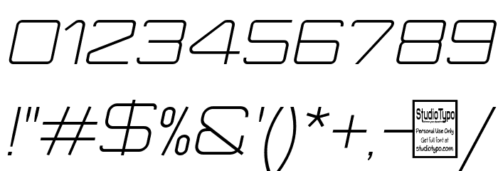 Move-X Light Italic Font OTHER CHARS