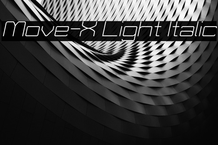 Move-X Light Italic Font examples
