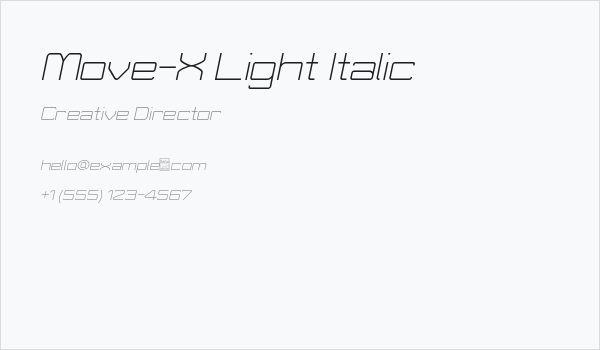 Move-X Light Italic Business Card