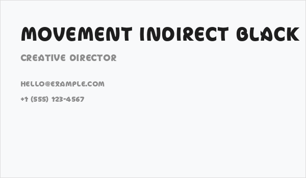 Movement Indirect Black Business Card