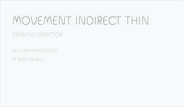 Movement Indirect Thin Business Card