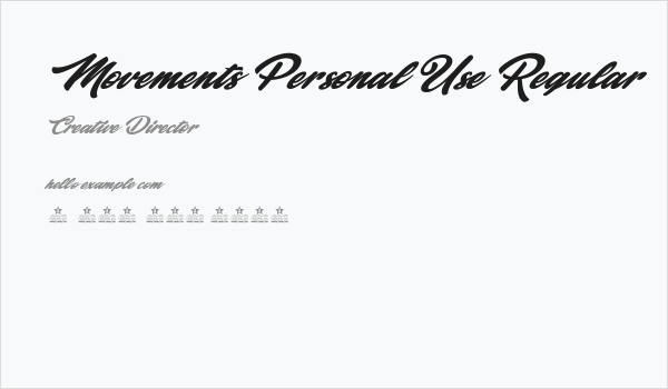 Movements Personal Use Regular Business Card