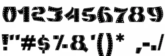 Movie Filmstrip Font OTHER CHARS