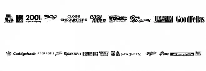 Movie Gallery Font OTHER CHARS