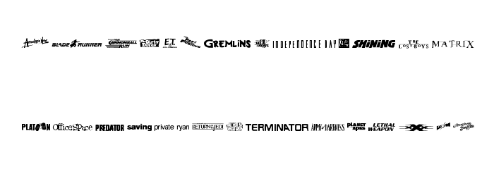 Movie Gallery Font LOWERCASE