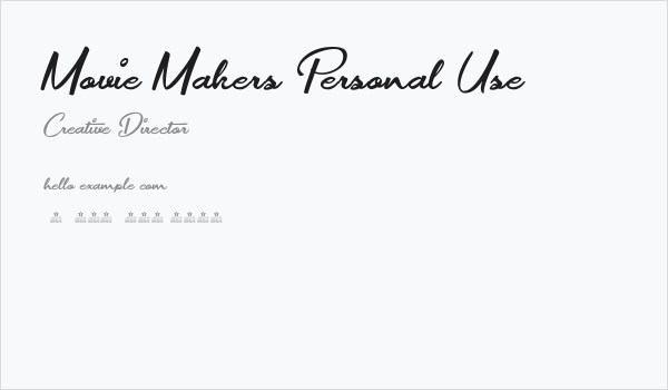 Movie Makers Personal Use Business Card