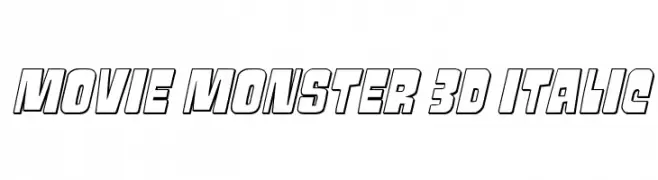 Movie Monster 3D Italic  Скачать бесплатные шрифты