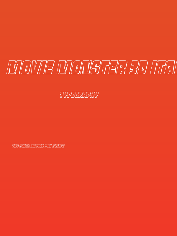 Movie Monster 3D Italic Poster