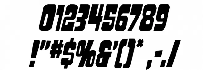 Movie Monster Condensed Italic Font OTHER CHARS