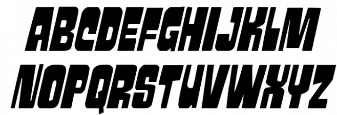 Movie Monster Condensed Italic Caratteri MAIUSCOLE