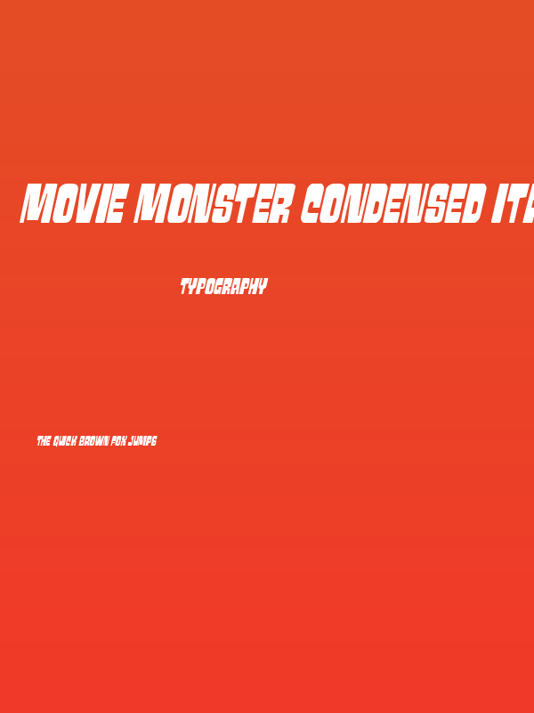 Movie Monster Condensed Italic Poster
