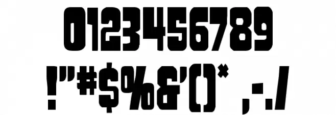 Movie Monster Condensed Font OTHER CHARS