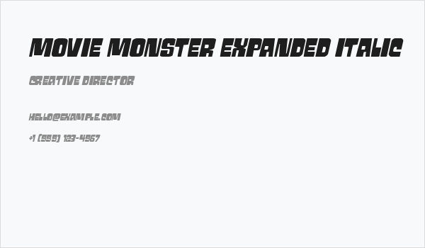 Movie Monster Expanded Italic Business Card