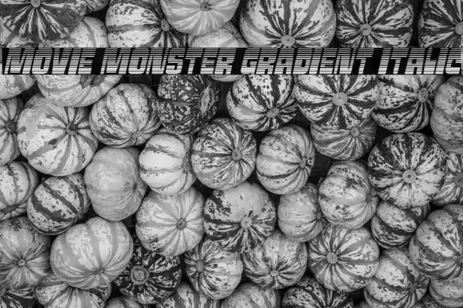 Movie Monster Gradient Italic Font examples