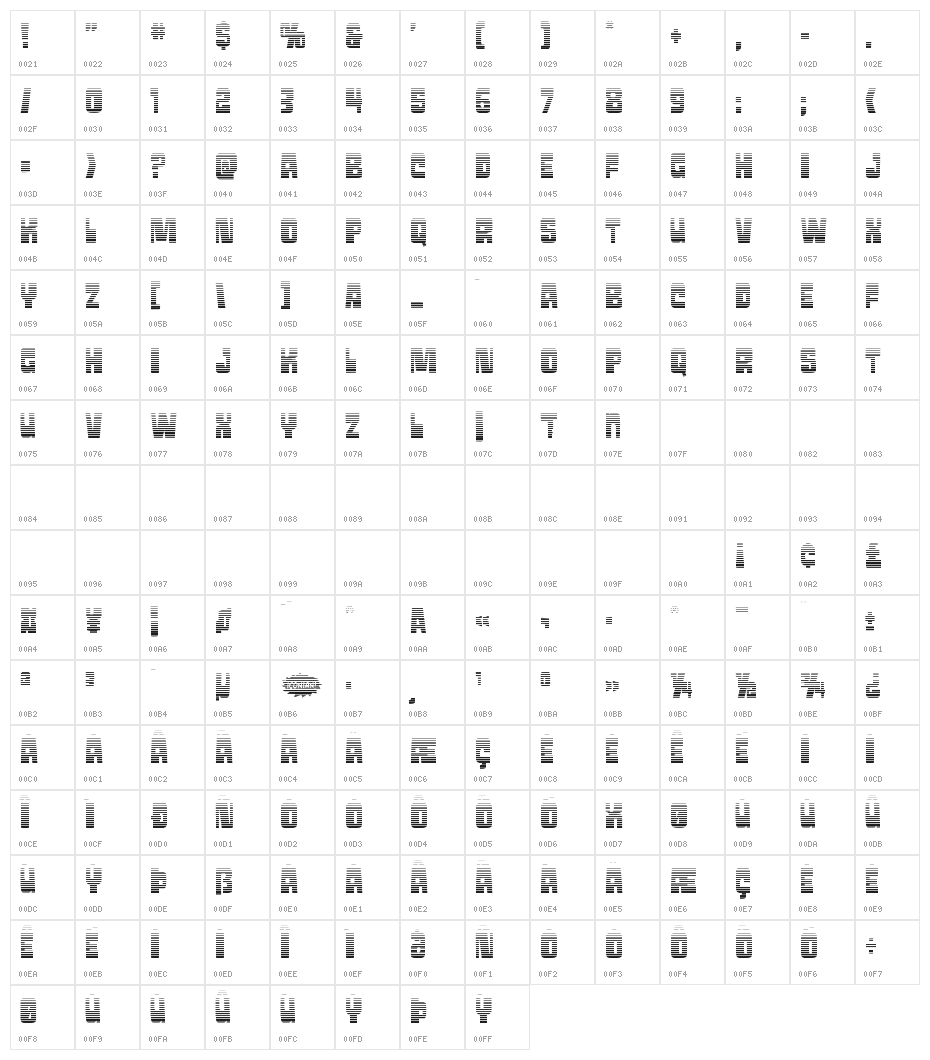 Movie Monster Gradient Character Map