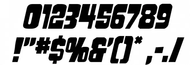 Movie Monster Italic Font OTHER CHARS