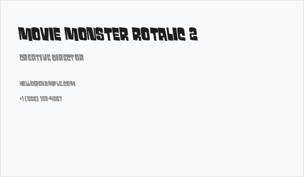 Movie Monster Rotalic 2 Business Card