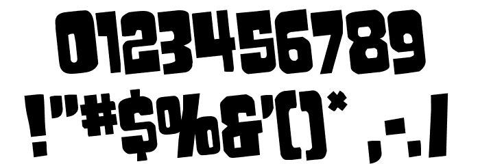 Movie Monster Rotated Font OTHER CHARS