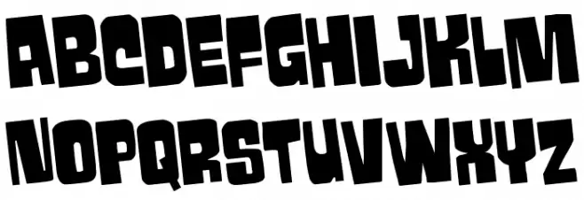 Movie Monster Rotated Schriftart Kleinbuchstaben