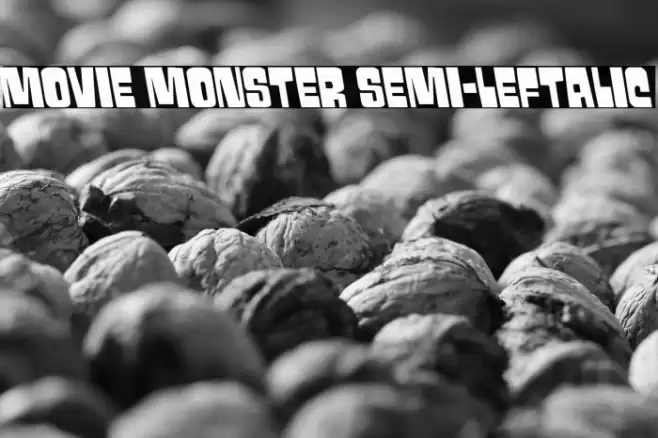 Movie Monster Semi-Leftalic Font examples