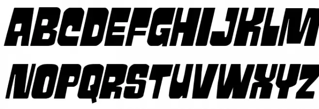 Movie Monster Staggered Italic Font UPPERCASE