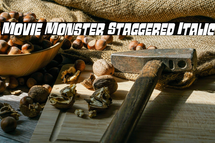 Movie Monster Staggered Italic Example 1