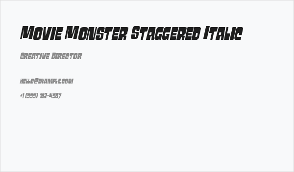 Movie Monster Staggered Italic Business Card