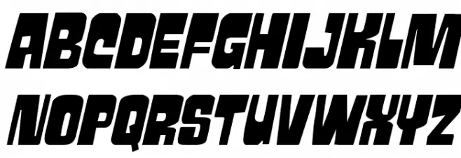 Movie Monster Staggered Italic Caratteri MINUSCOLO