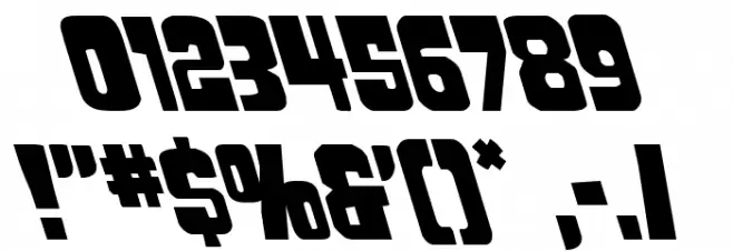 Movie Monster Super-Leftalic Font OTHER CHARS