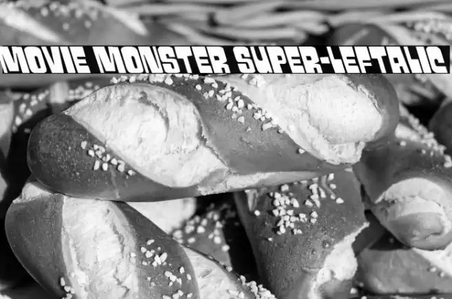 Movie Monster Super-Leftalic Font examples