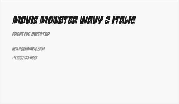 Movie Monster Wavy 2 Italic Business Card